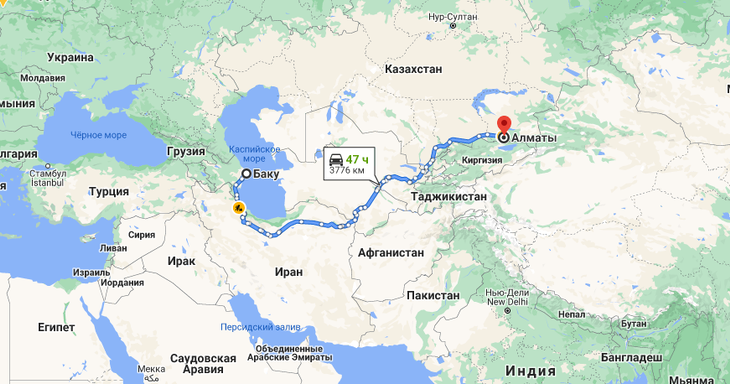 Грузоперевозки Баку - Алматы