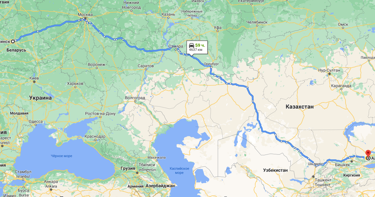 Грузоперевозки Минск – Алматы