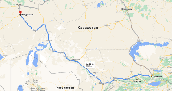 Грузоперевозки Алматы – Кандыагаш