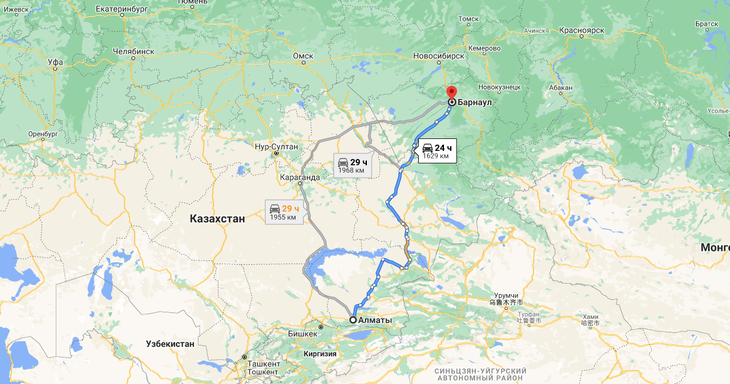 Грузоперевозки Алматы - Барнаул. Грузоперевозки из Казахстана