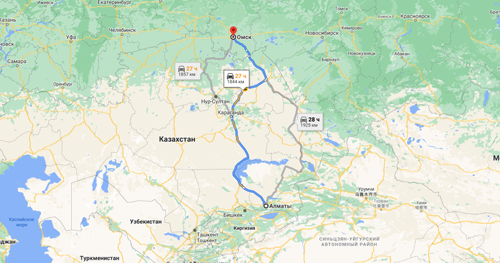 Грузоперевозки Алматы - Омск. Грузоперевозки из Казахстана