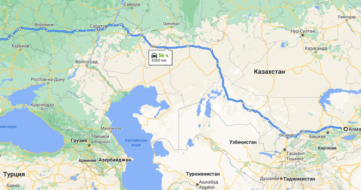 Перевозки грузов из Алматы в Черкассы