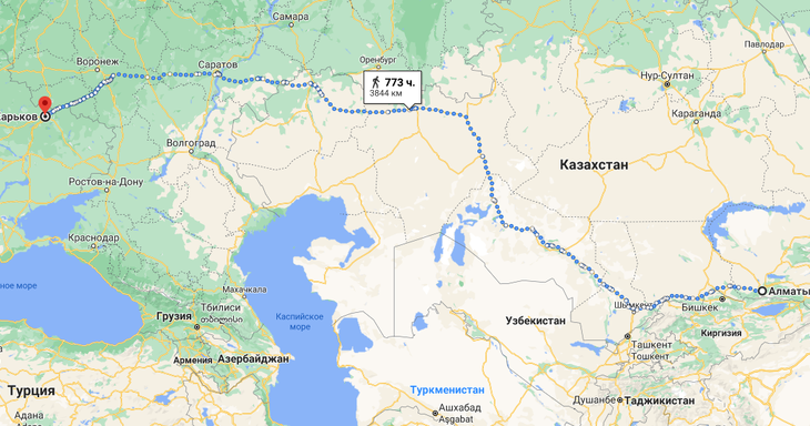 Грузоперевозки Алматы – Харьков