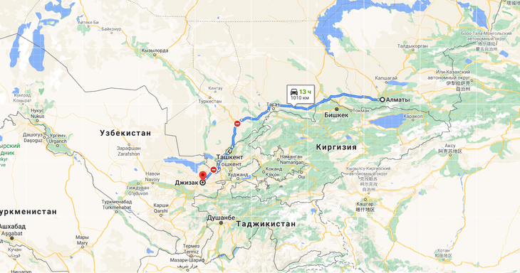 Грузоперевозки Алматы - Джизак.  Грузоперевозки из Казахстана