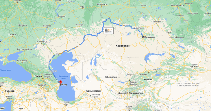 Грузоперевозки Караганда - Баку.  Грузоперевозки из Казахстана