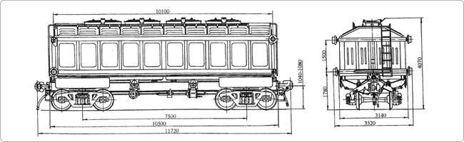 4-осный крытый вагон с поднимающимся кузовом для аппатита. Модель 10-4022