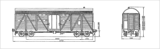 4-осный крытый двухъярусный вагон для скота без служебного отделения модель 11-240